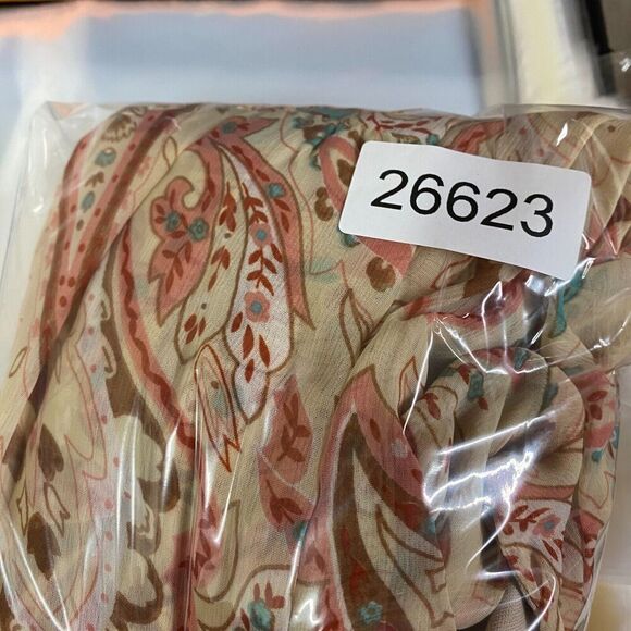 Dressbarn Dress Women 12 Beige Paisley Sheath Midi Lined V-Neck Sleeveless - Picture 8 of 8